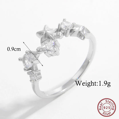 Elegant Luxurious Shiny Solid Color Sterling Silver Plating Inlay Zircon White Gold Plated Rhodium Plated Rings