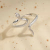 Elegant Luxurious Snake Copper Asymmetrical Plating 14k Gold Plated Open Ring