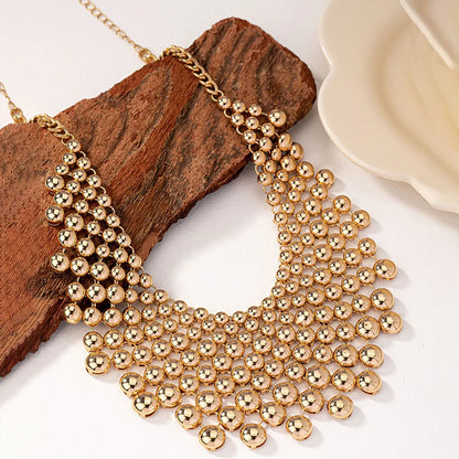 Elegant Luxurious Solid Color Ferroalloy Plating 14k Gold Plated Necklace