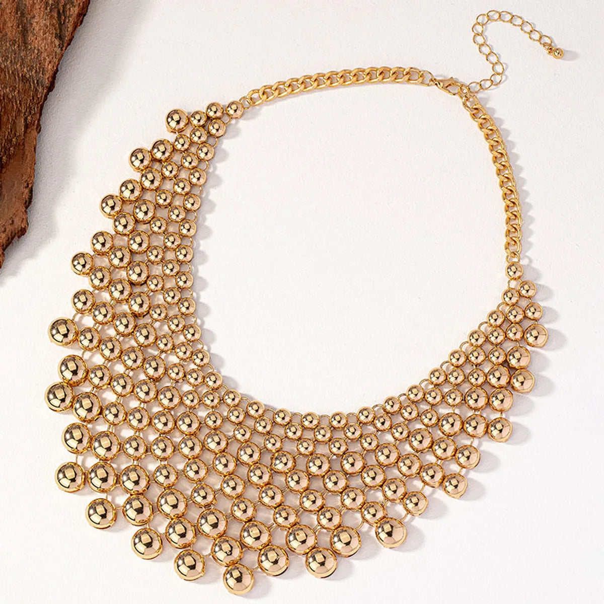 Elegant Luxurious Solid Color Ferroalloy Plating 14k Gold Plated Necklace