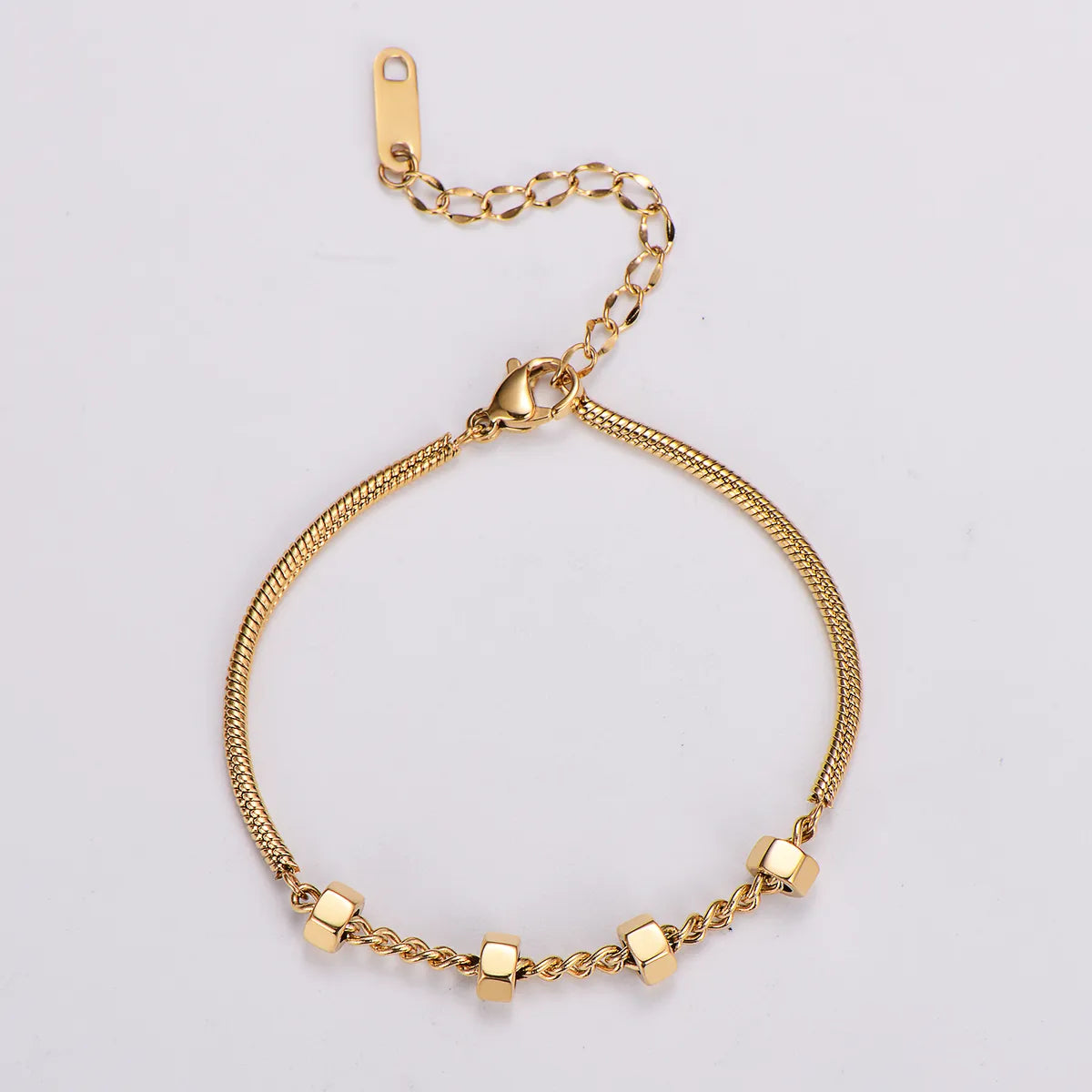 Elegant Luxurious Solid Color Stainless Steel Plating 18k Gold Plated Bracelets