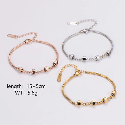 Elegant Luxurious Solid Color Stainless Steel Plating 18k Gold Plated Bracelets