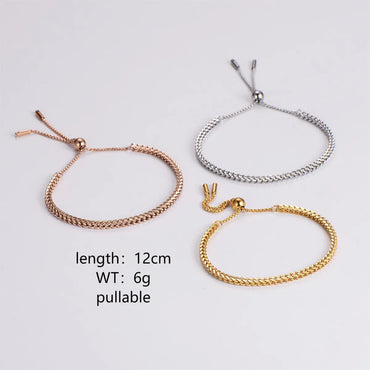 Elegant Luxurious Solid Color Stainless Steel Plating 18k Gold Plated Bracelets