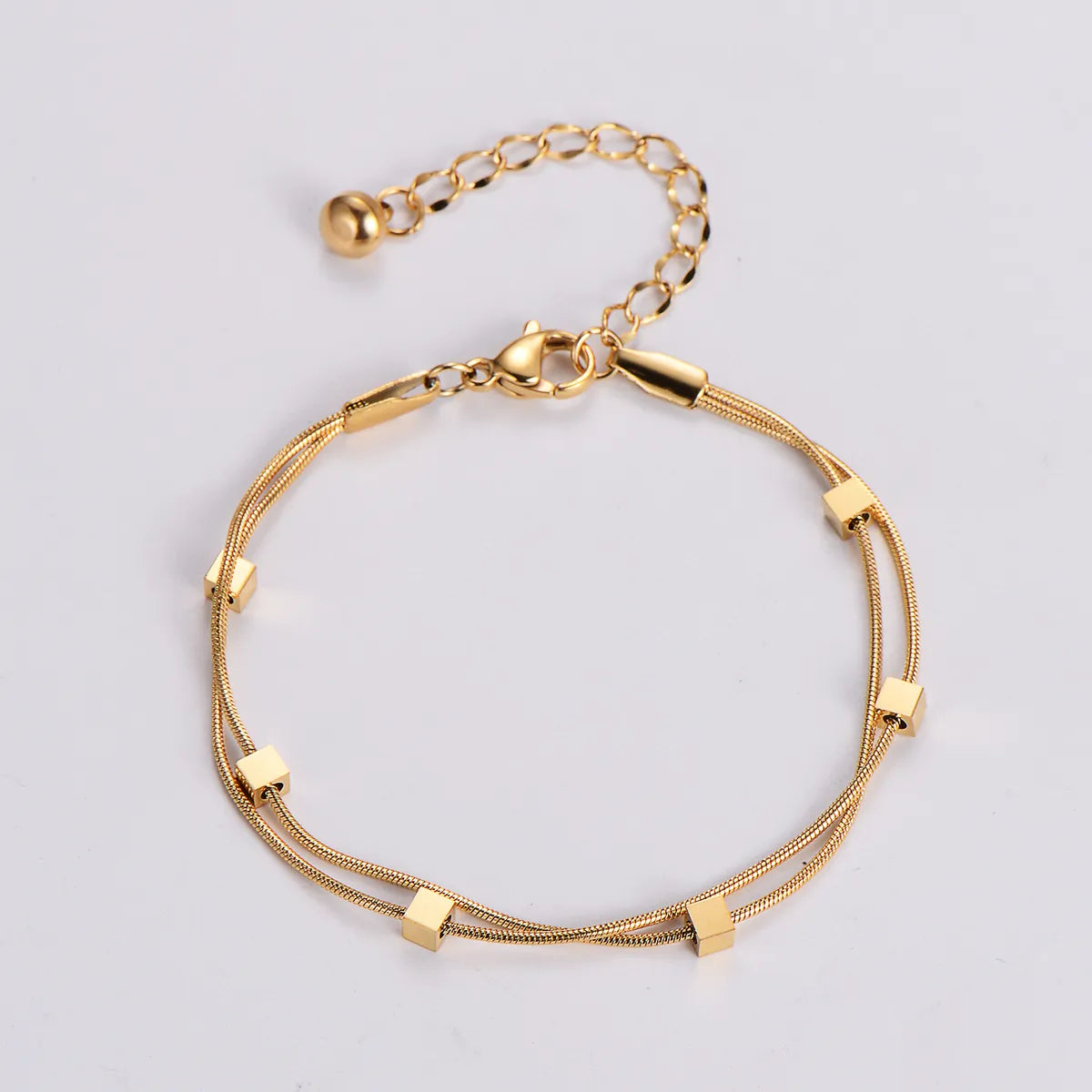 Elegant Luxurious Square Stainless Steel Plating 18k Gold Plated Bracelets