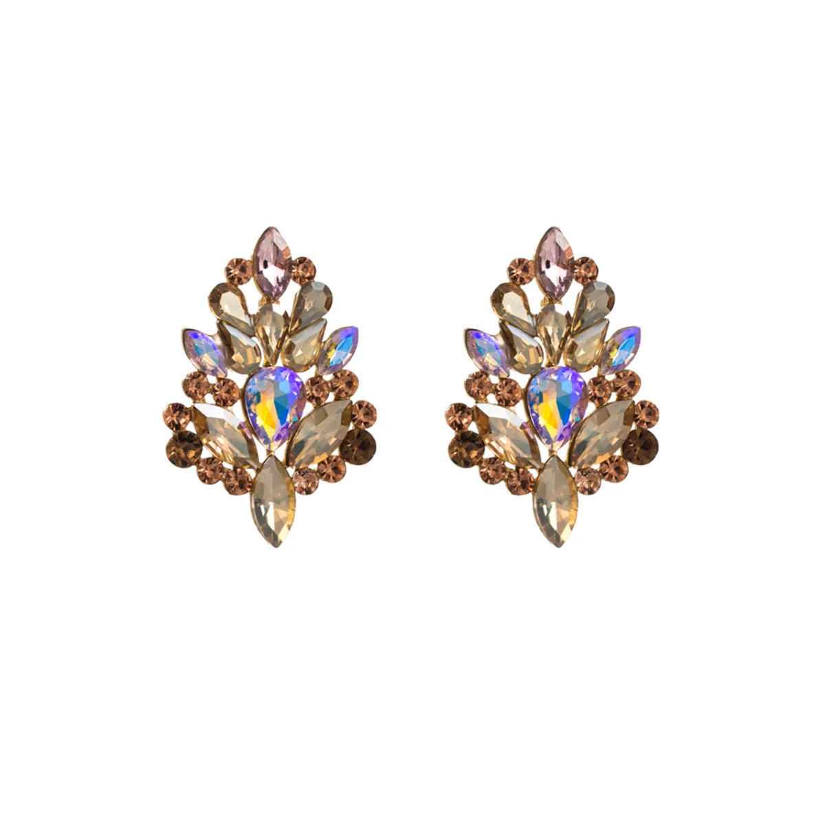 Elegant Luxurious Sweet Tree Alloy Plating Inlay Rhinestones Gold Plated Women's Ear Studs