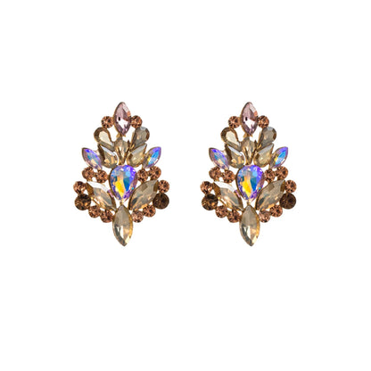 Elegant Luxurious Sweet Tree Alloy Plating Inlay Rhinestones Gold Plated Women's Ear Studs