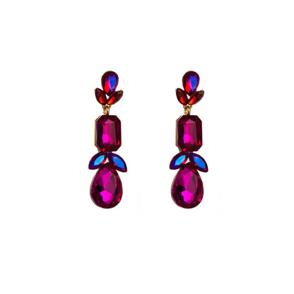 1 Pair Elegant Luxurious Sweet Water Droplets Plating Inlay Alloy Rhinestones Gold Plated Drop Earrings