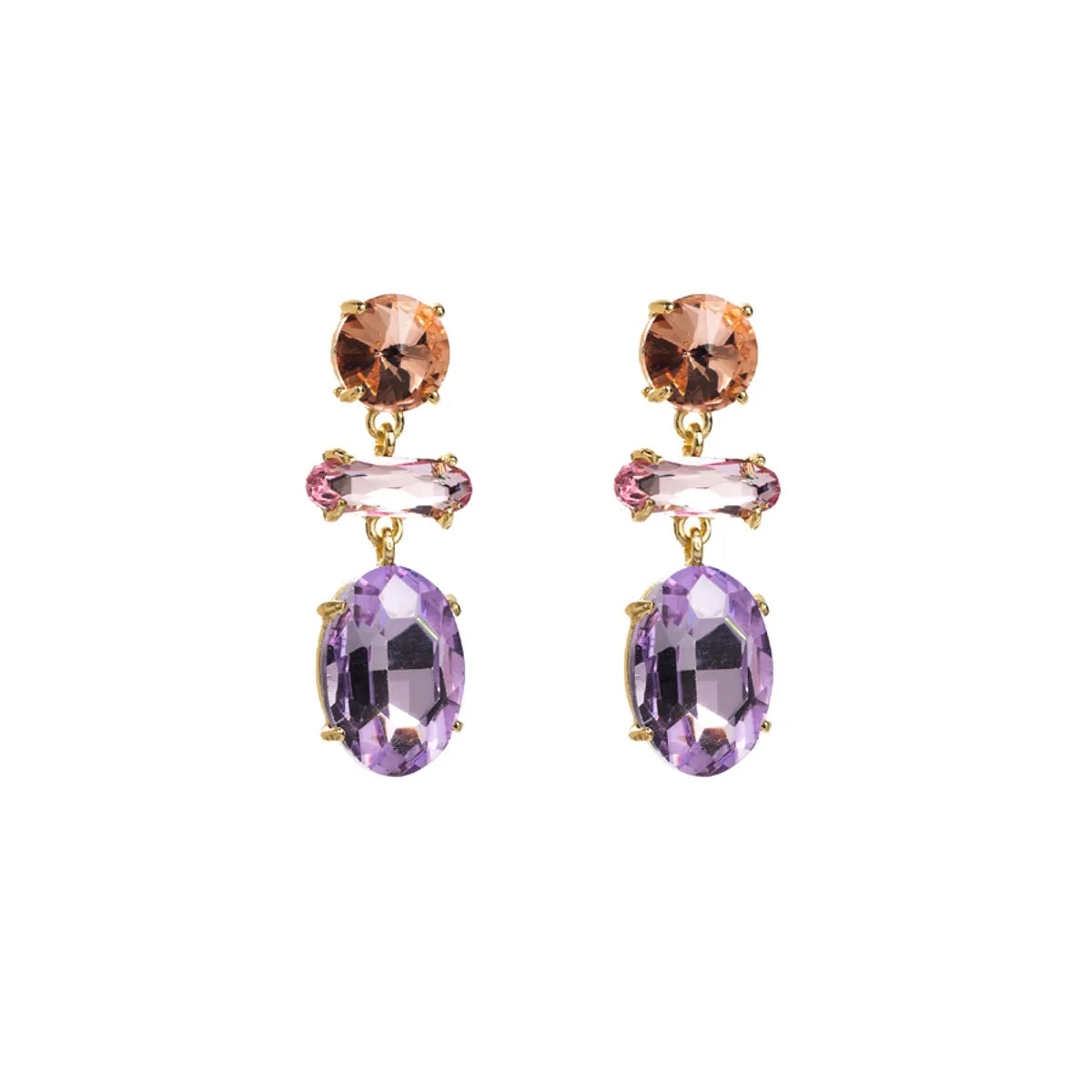 Elegant Luxurious Sweet Water Droplets Alloy Rhinestone Plating Inlay Rhinestones Gold Plated Women's Drop Earrings