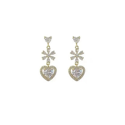 Elegant Luxurious U Shape Alloy Plating Inlay Zircon Women's Drop Earrings