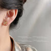 Elegant Matte Electroplated Copper Flower Stud Earrings For Women Simple Mini Floral Daily Wear Earrings
