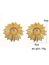 Elegant Metal Sunflower Gold Plated Women's Earrings With Geometric Shape And Electroplating Processing