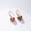 Elegant Minimalist Geometric Windmill Earrings With Micropaved Zircon And Electroplated Copper Finish For Women