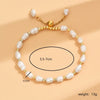 Elegant Modern Style Irregular Stainless Steel Freshwater Pearl Beaded Plating 18k Gold Plated Bracelets