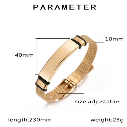 Elegant Modern Style Simple Style Grid 304 Stainless Steel Unisex Bracelets