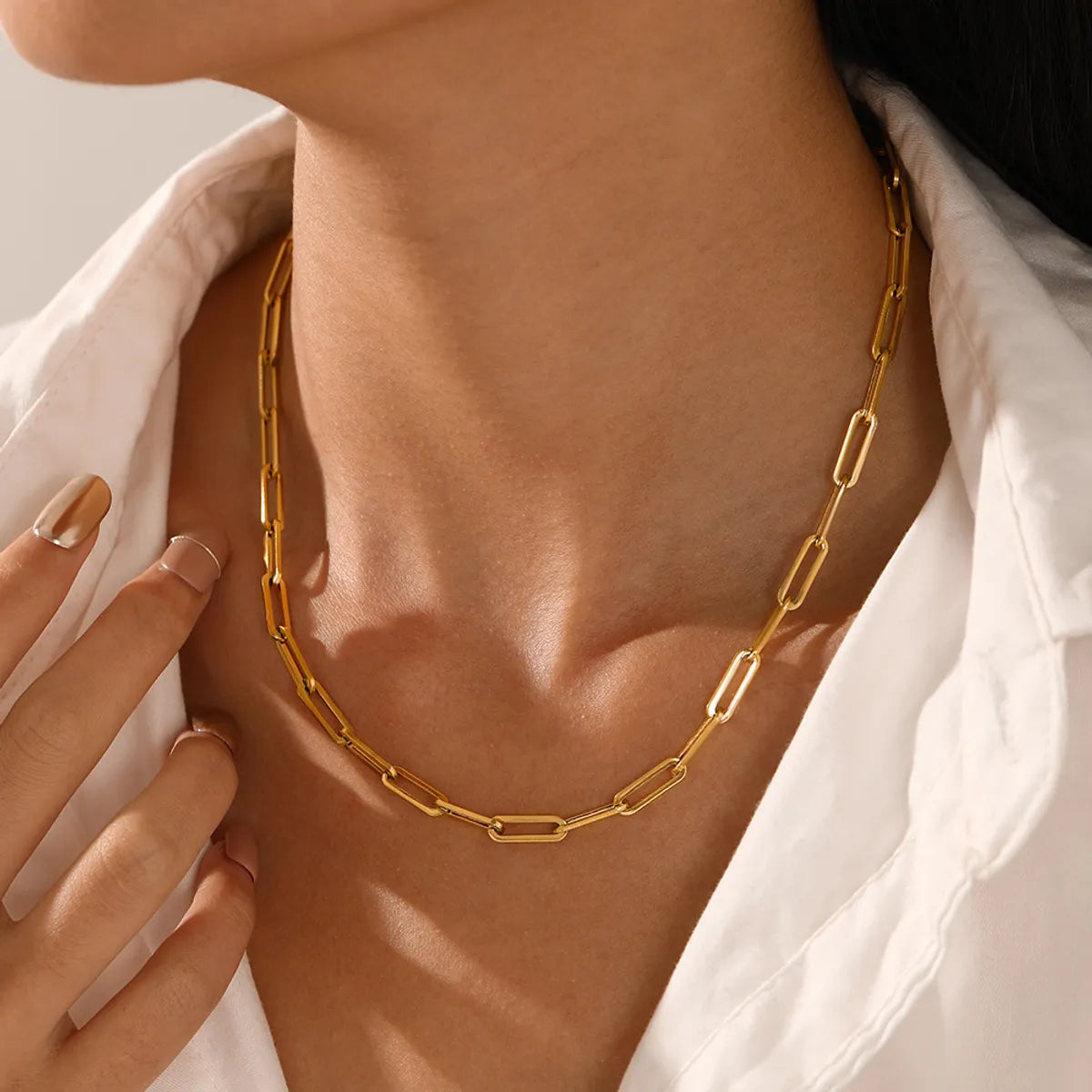 Elegant Modern Style Solid Color Copper Necklace In Bulk