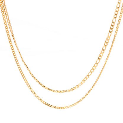 Elegant Modern Style Solid Color Stainless Steel Plating 18k Gold Plated Layered Necklaces