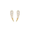 Elegant Natural Pearl Earrings 925 Silver Needle 18K Gold Plated Geometric Style For Women