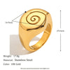 Elegant Niche Design Personality Women's Stainless Steel 18K Gold Plated Geometric Bracelet And Conch Ring With Electroplating