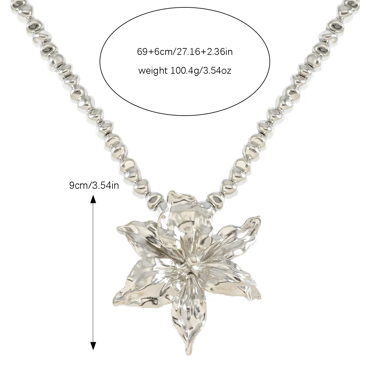 Elegant Nordic Style Exaggerated Flower Alloy Wholesale Pendant Necklace Long Necklace