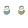 Elegant Ocean Blue Irregular Geometric Dripping Oil Metal Dangle Earrings For Women Trendy Niche Ear Jewelry