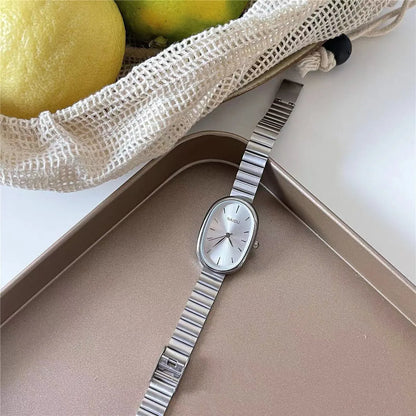 Elegant Oval Single Folding Buckle Quartz Women'S Watches