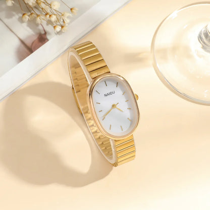 Elegant Oval Single Folding Buckle Quartz Women'S Watches