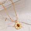 Elegant Oval Tiger Eye Women's Niche Light Luxury Maillard Style Alloy Necklace With Ball Chain And Electroplating