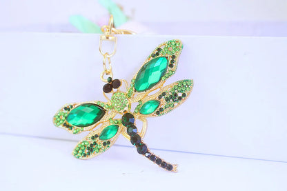 Elegant Pastoral Dragonfly Alloy Inlay Rhinestones Unisex Bag Pendant