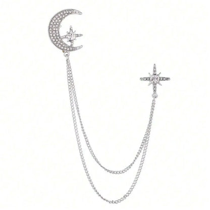 Elegant Pastoral Shiny Star Moon Alloy Unisex Brooches 1 Piece