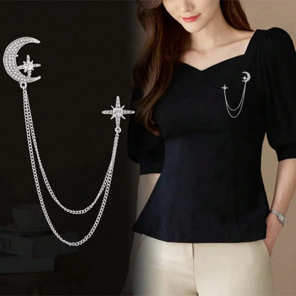 Elegant Pastoral Shiny Star Moon Alloy Unisex Brooches 1 Piece