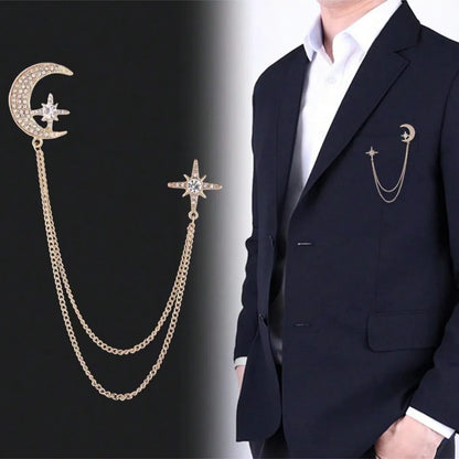 Elegant Pastoral Shiny Star Moon Alloy Unisex Brooches 1 Piece