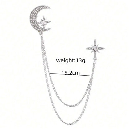 Elegant Pastoral Shiny Star Moon Alloy Unisex Brooches 1 Piece