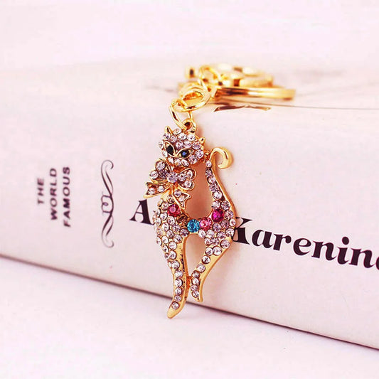 Elegant Pastoral Simple Style Cat Alloy Inlay Rhinestones Unisex Bag Pendant