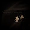 Elegant Pearl Flower Earrings For Women Alloy Floral Earrings With Silver Needle Simple High End Style