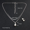 Elegant Pearl Necklace And Earrings Set For Women With Electroplated Geometric O Shape Pendant And Snake Bone Chain