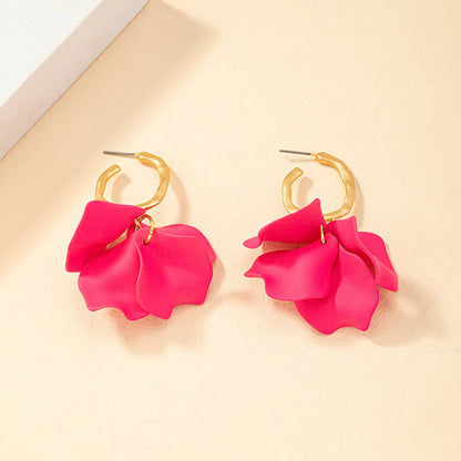 Elegant Petal Alloy Plating Women's Earrings