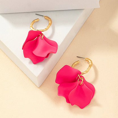 Elegant Petal Alloy Plating Women's Earrings