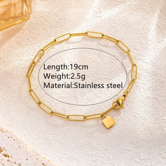 Elegant Preppy Style Commute Geometric 304 Stainless Steel 18K Gold Plated Bracelets In Bulk