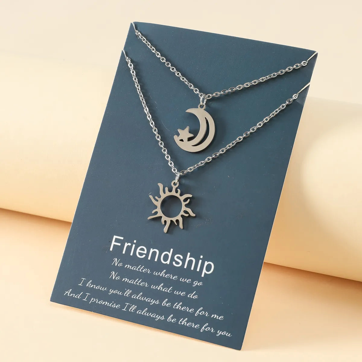 Elegant Preppy Style Simple Style Sun Moon Stainless Steel Zinc Alloy Pendant Necklace