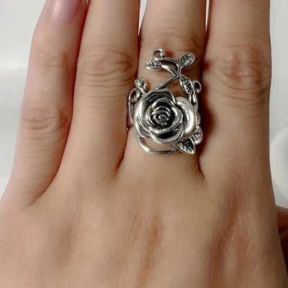 Elegant Punk Simple Style Flower Alloy Women'S Rings