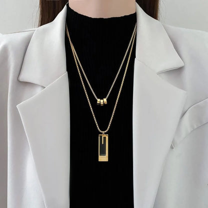 Elegant Rectangle Alloy Wholesale Sweater Chain