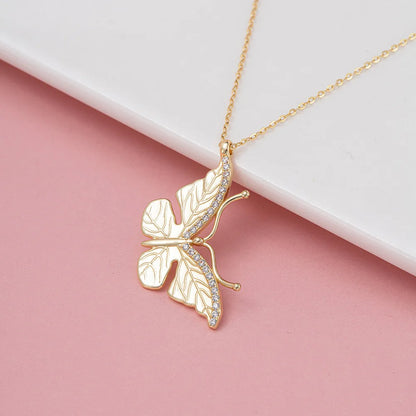 Elegant Retro Butterfly Sterling Silver Pendant Necklace In Bulk