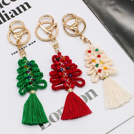 Elegant Retro Christmas Tree Cotton Christmas Women'S Bag Pendant Keychain