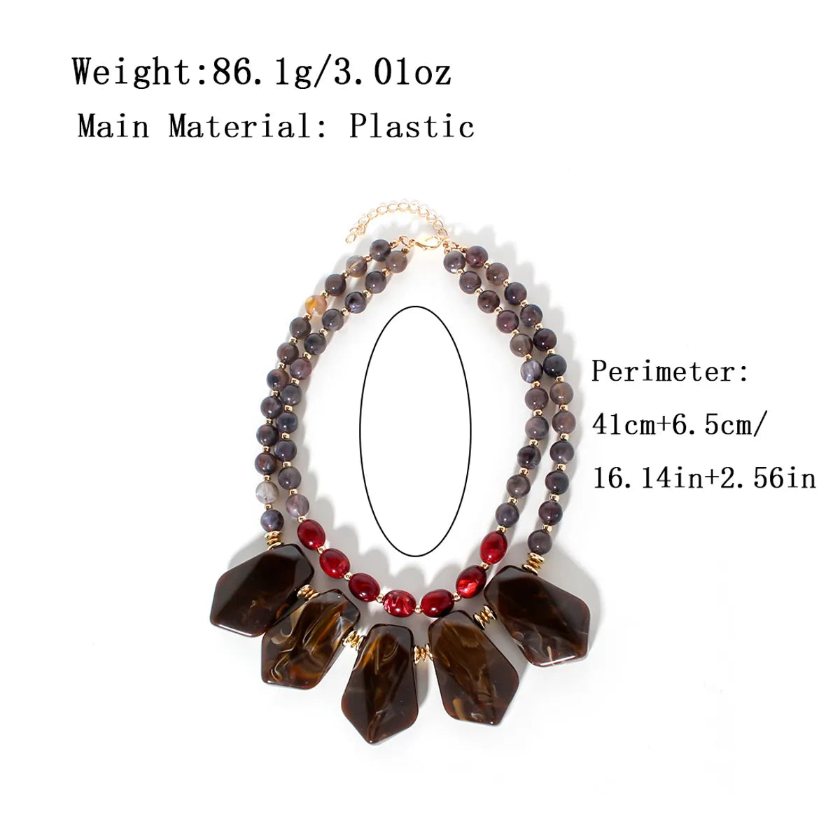 Elegant Retro Color Block Plastic Resin Women's Necklace