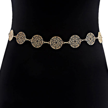 Elegant Retro Commute Round Alloy Women's Waist Chain