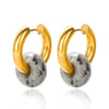 Elegant Retro Donut Natural Stone Women's Earrings With Metal Material And Electroplating Treatment Geometric Style