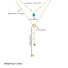 Elegant Retro Double Layer Overlapping Flower Butterfly Pine Tree Of Life Pendant Chain Tassel Necklace In Stainless Steel With Electroplating