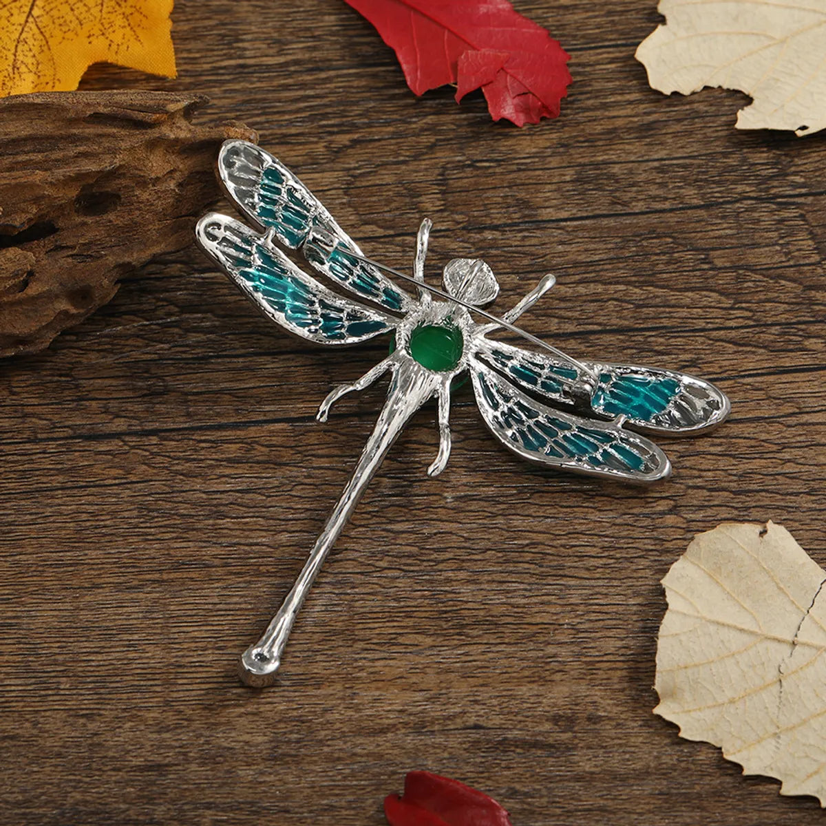 Elegant Retro Dragonfly Alloy Epoxy Plating Inlay Resin Rhinestones Unisex Brooches