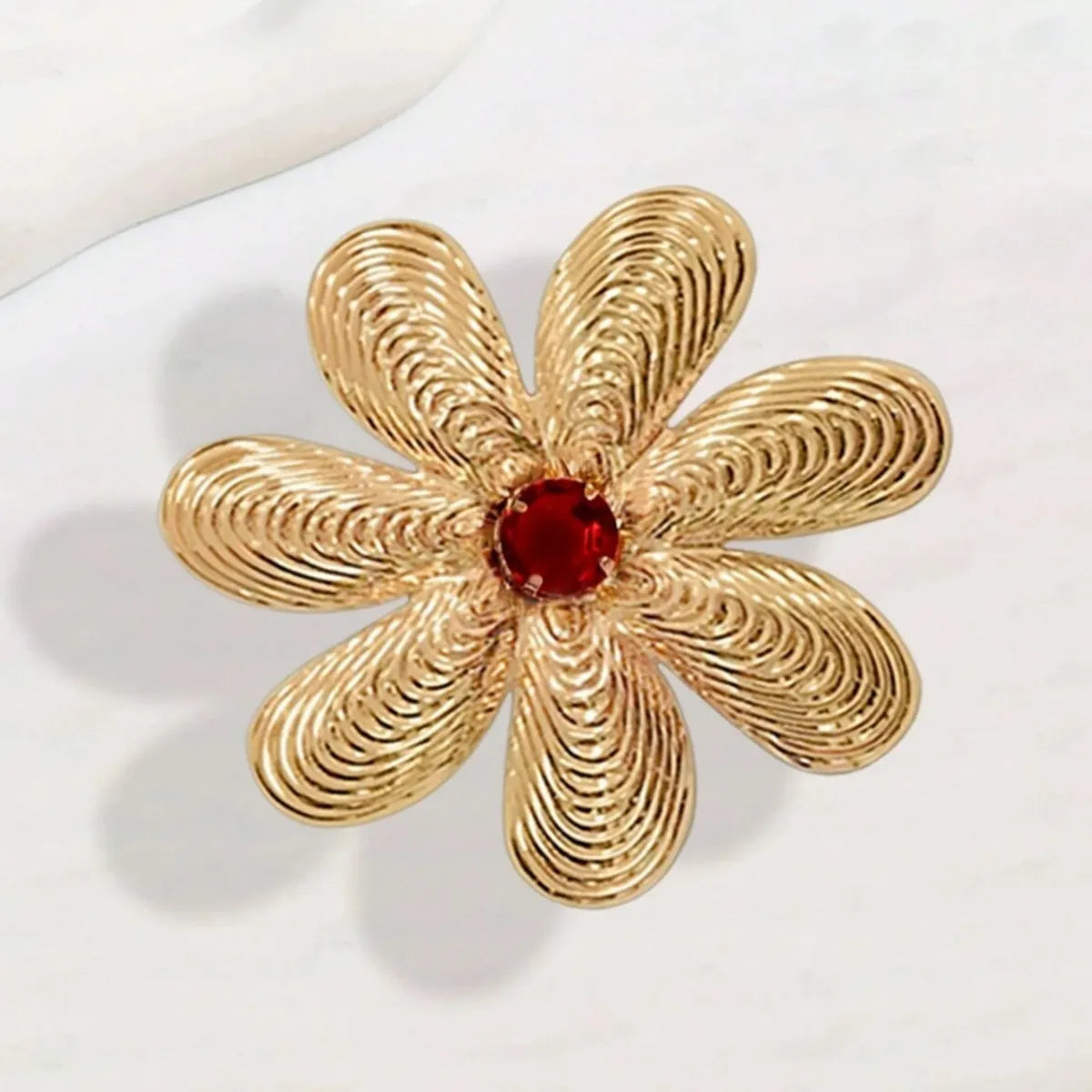 Elegant Retro Flower Metal Plating Women'S Open Rings