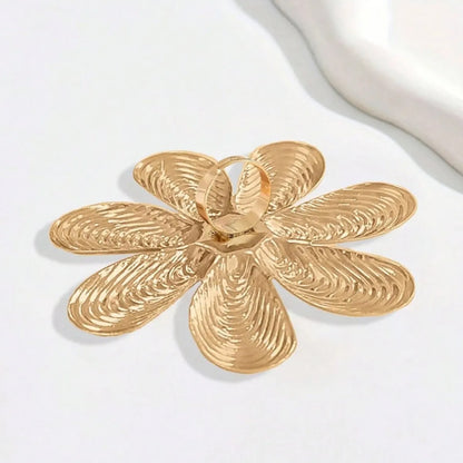 Elegant Retro Flower Metal Plating Women'S Open Rings